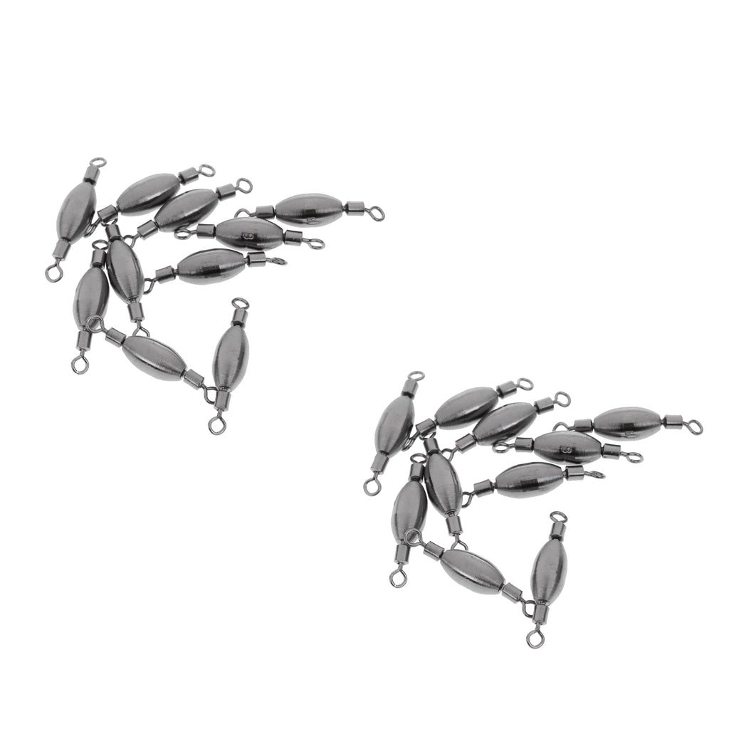 20Pcs Copper Quick Sinker Fishing Swivels Rolling Barrel Swivels Tackle