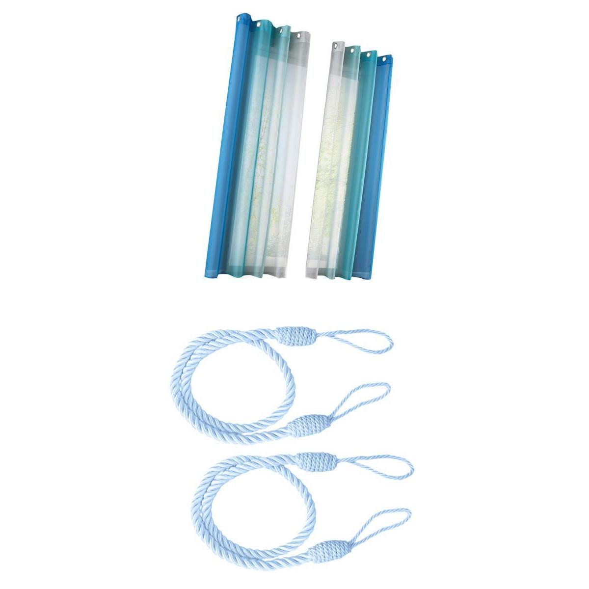 2 Pcs Voile Sheer Window Curtain Panel Total Width 280cm Size XL