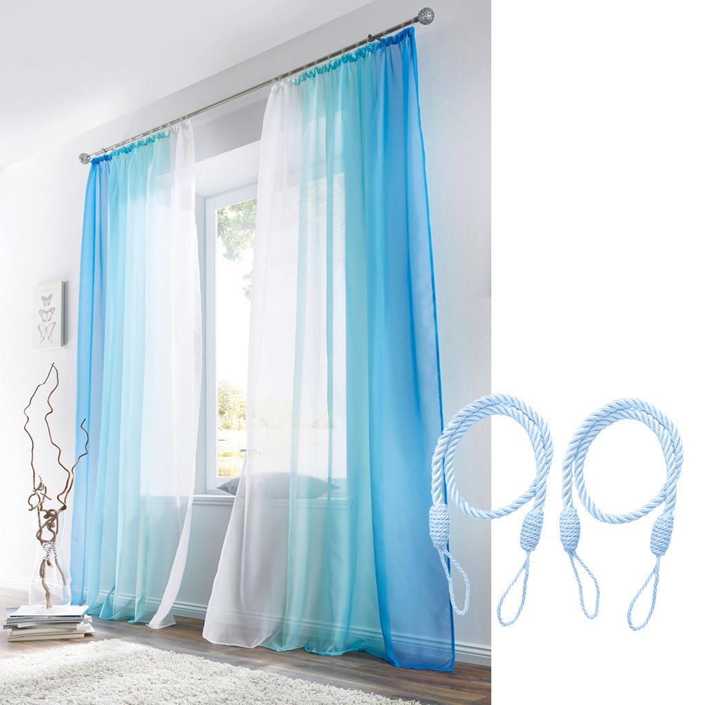 2 Pcs Voile Sheer Window Curtain Panel Total Width 280cm Size XL