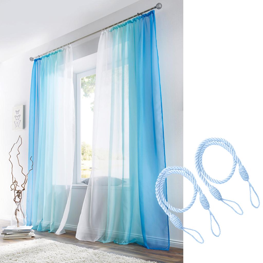 2 Pcs Voile Sheer Window Curtain Panel Total Width 280cm Size XL