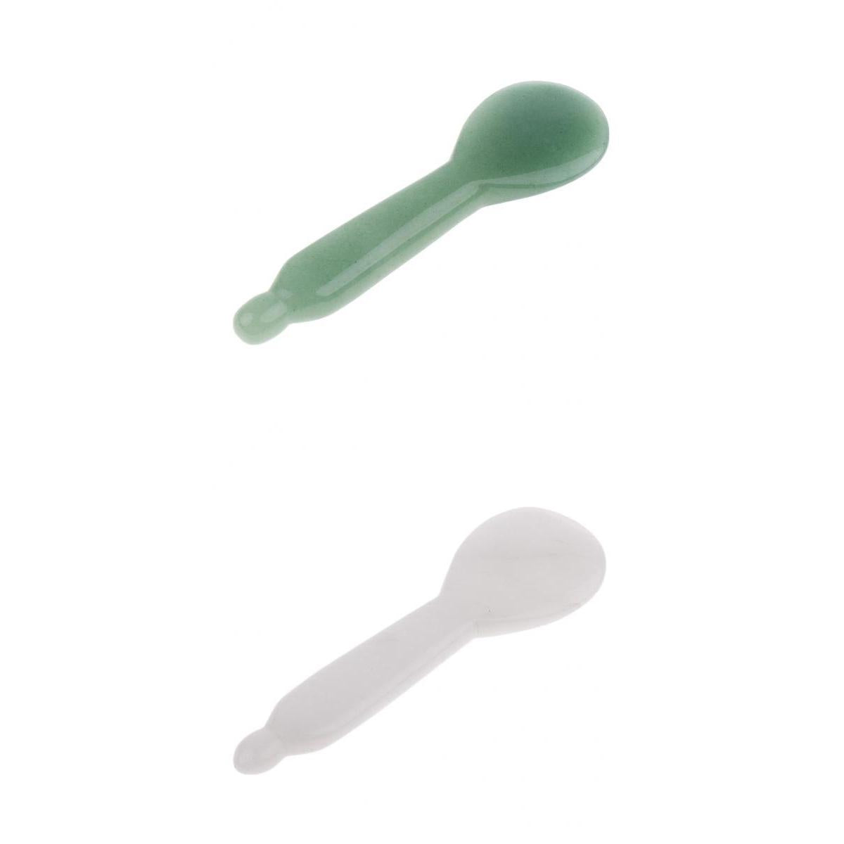 2 Pieces Jade Stone Guasha Board Chinese Gua Sha Scraping Face Massage Tool