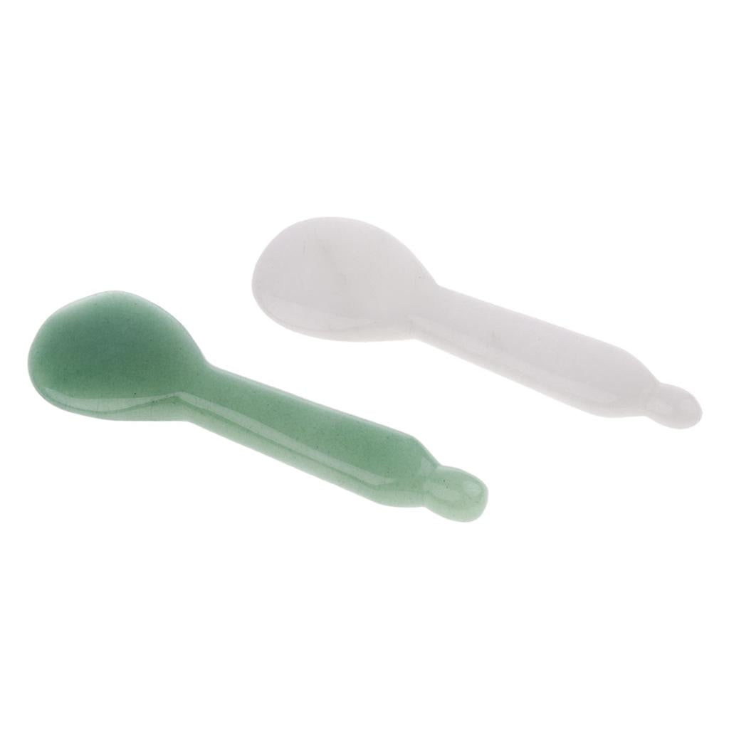 2 Pieces Jade Stone Guasha Board Chinese Gua Sha Scraping Face Massage Tool