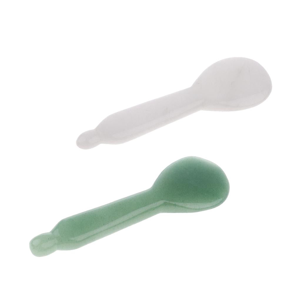 2 Pieces Jade Stone Guasha Board Chinese Gua Sha Scraping Face Massage Tool