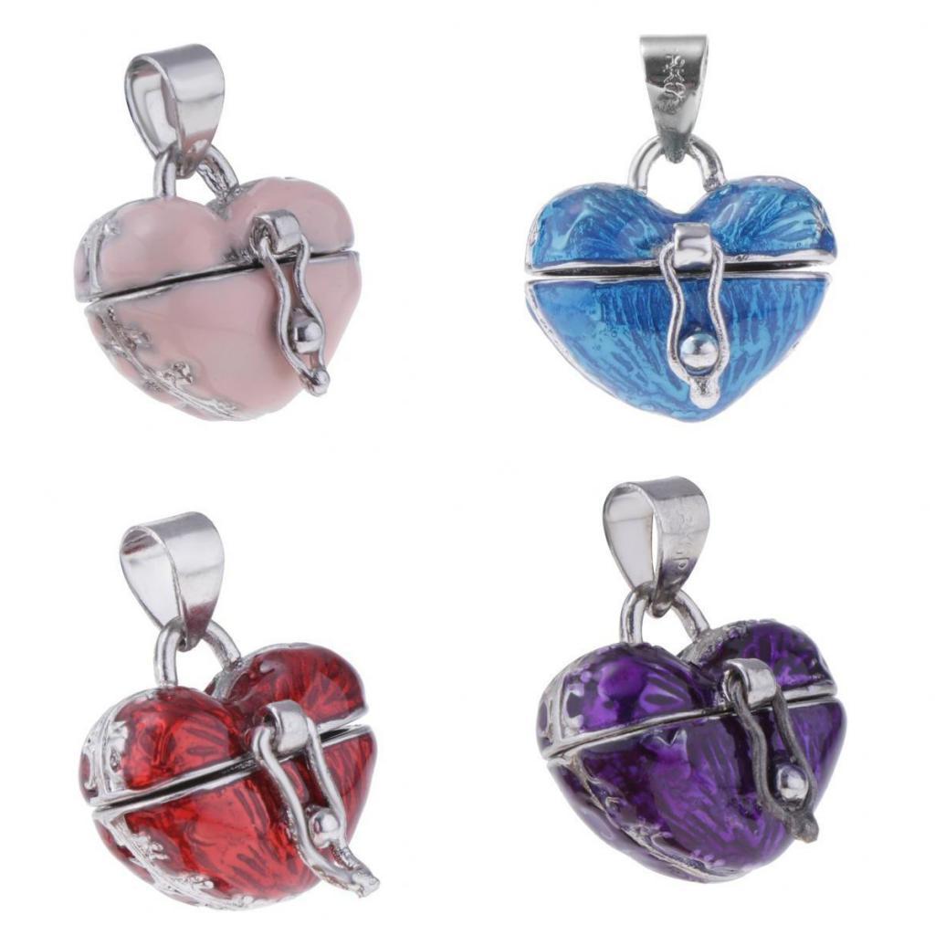 4 Pieces Locket Heart Cremation Keepsake Urn Pendant Human Pet Memorial