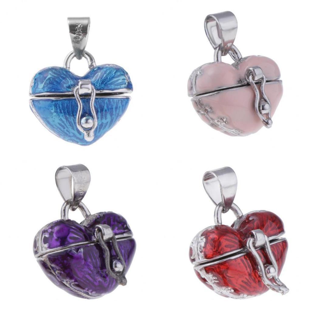 4 Pieces Locket Heart Cremation Keepsake Urn Pendant Human Pet Memorial