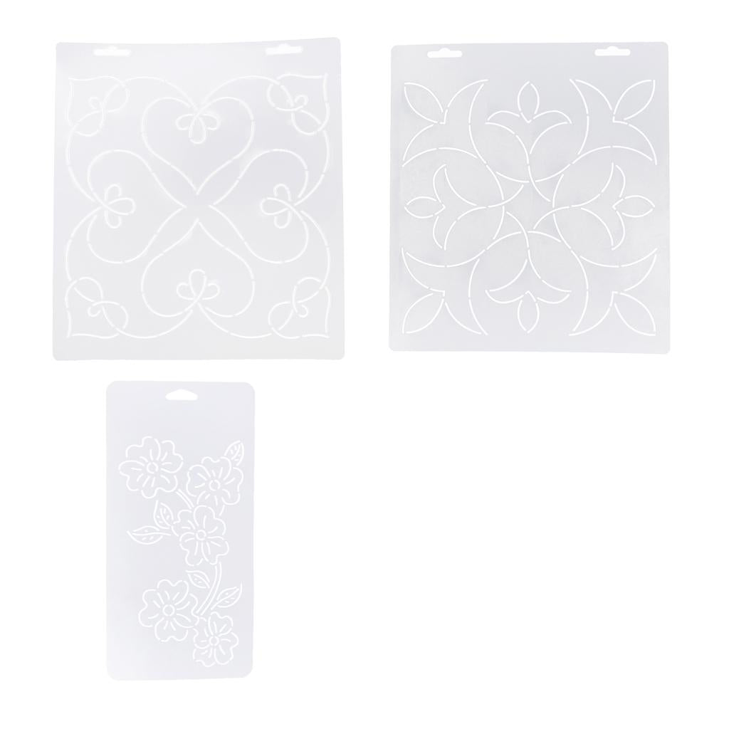 3 x Plasitc Quilting Template Stencils for Embroidery Patchwork Sewing Craft