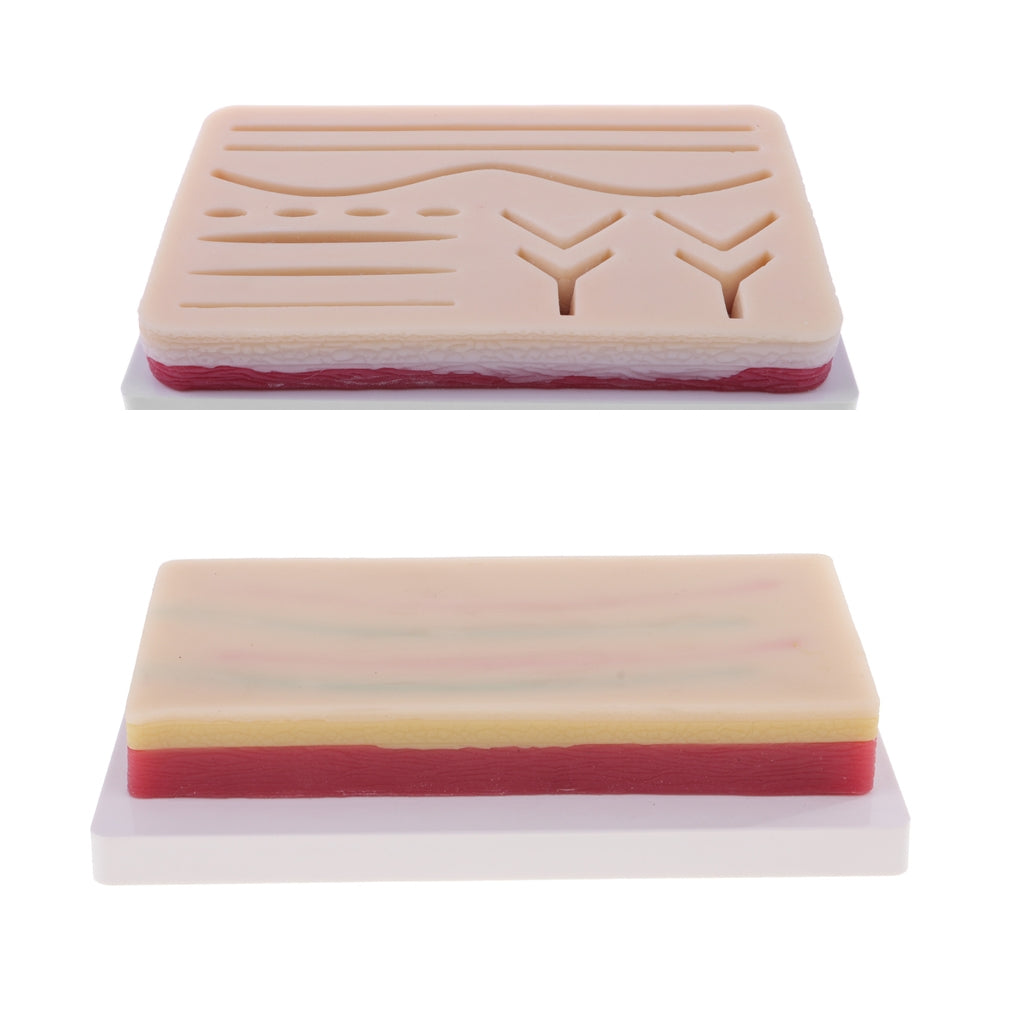 2 Sets Human Skin Wound Suture Pad Model Suturing Repeated Practice Kits