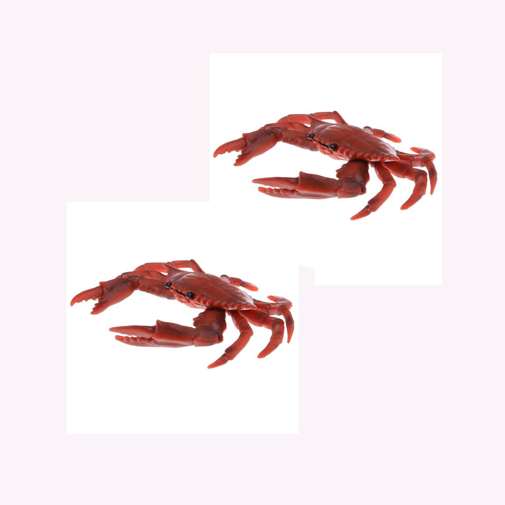 2pcs Simulation Animal Model Figure Toys Figurine Home Decor Red Crab