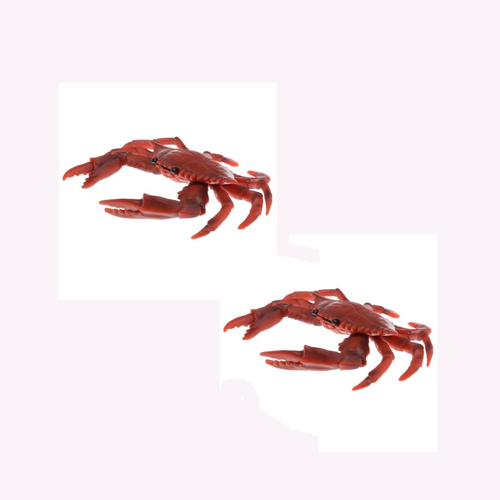 2pcs Simulation Animal Model Figure Toys Figurine Home Decor Red Crab