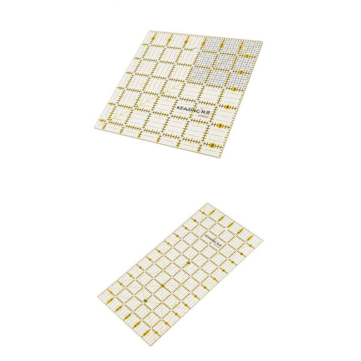 2pcs Plastic Square Rectangle Quilting Templates Patchwork Sewing Rulers