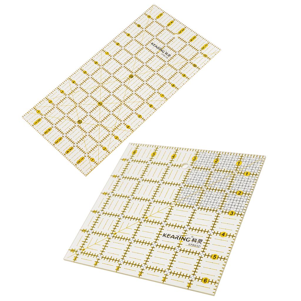 2pcs Plastic Square Rectangle Quilting Templates Patchwork Sewing Rulers