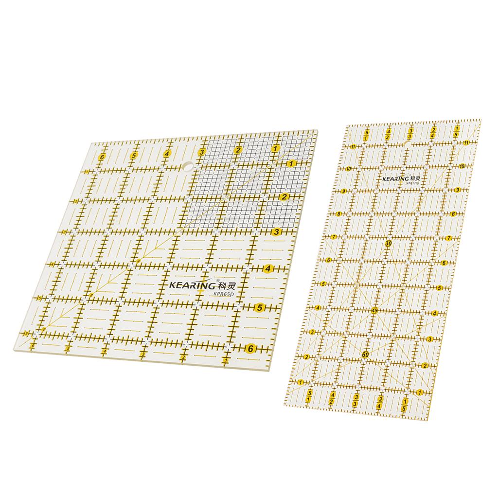2pcs Plastic Square Rectangle Quilting Templates Patchwork Sewing Rulers