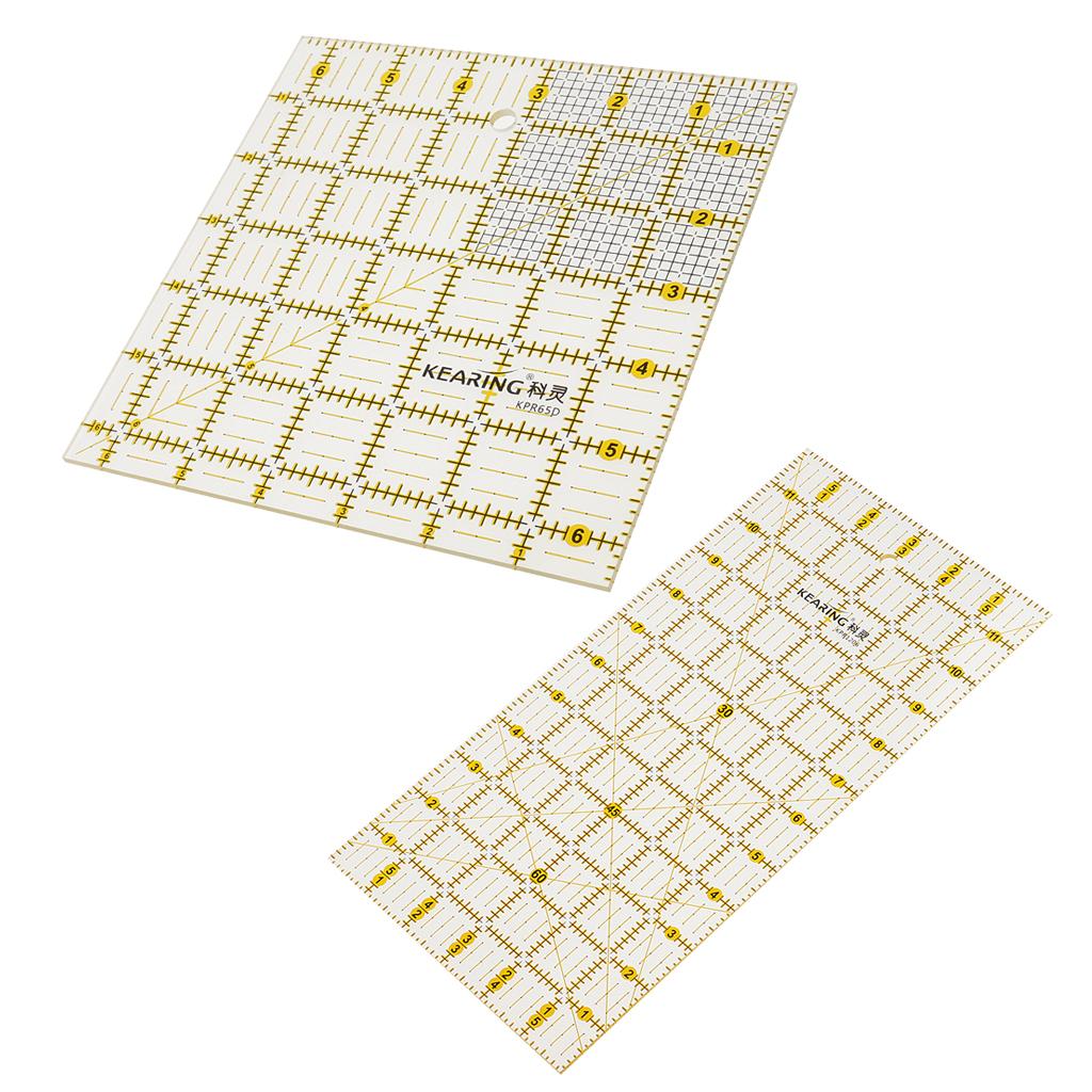 2pcs Plastic Square Rectangle Quilting Templates Patchwork Sewing Rulers