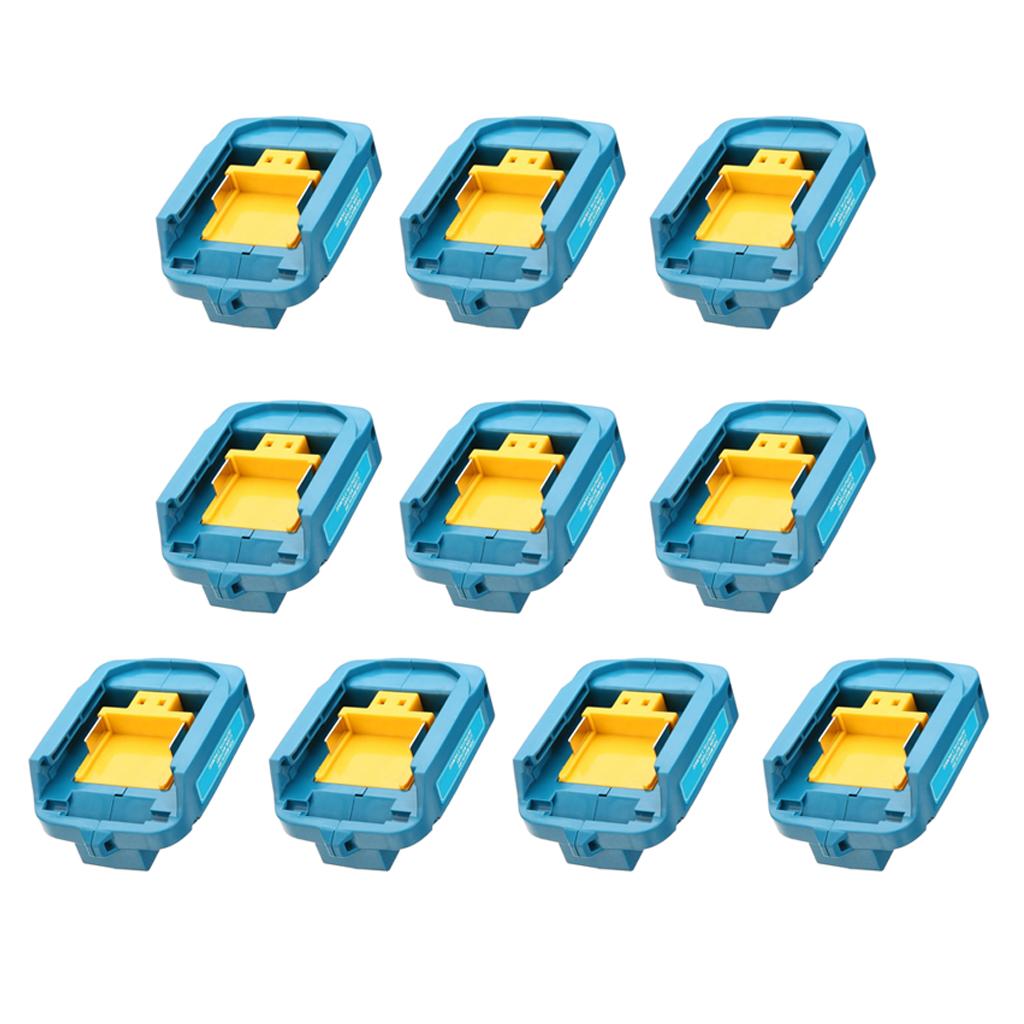 10x Battery USB Adapter for 14.4V 18V Batteries Charger Adapter Blue