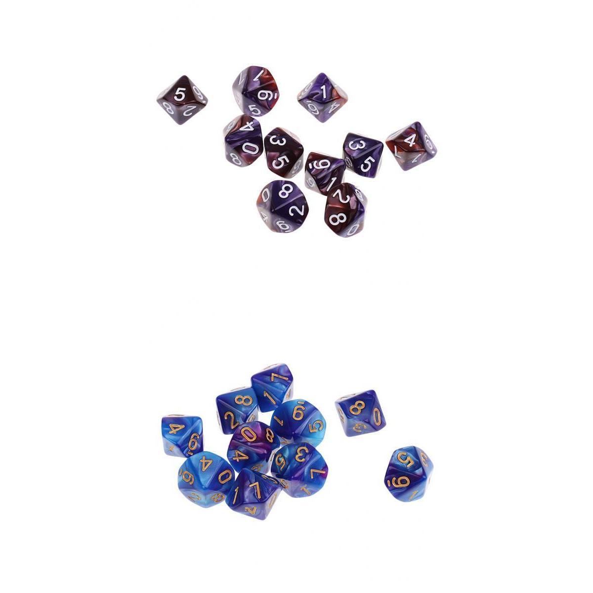 20pcs 10 Sided Dice D10 Polyhedral Dice for Dungeons and Dragons Table Games