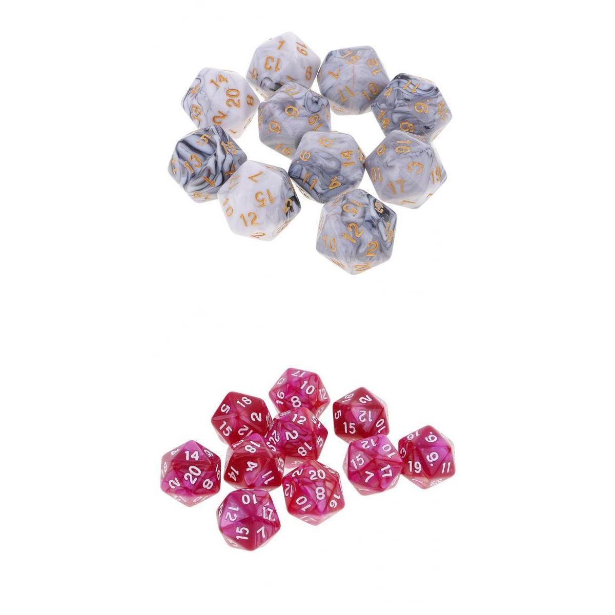 20pcs 20 Sided Dice D20 Polyhedral Dice for Dungeons and Dragons Table Games