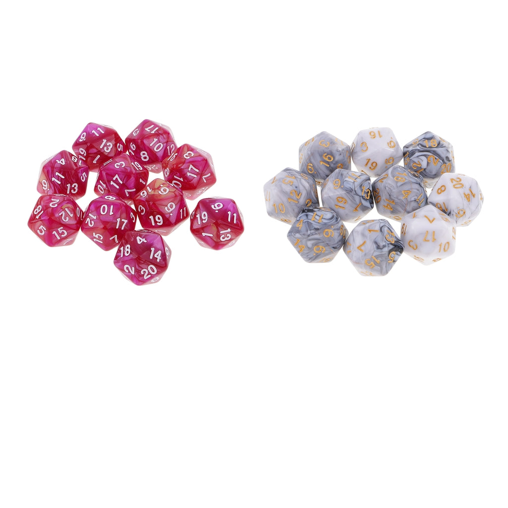 20pcs 20 Sided Dice D20 Polyhedral Dice for Dungeons and Dragons Table Games