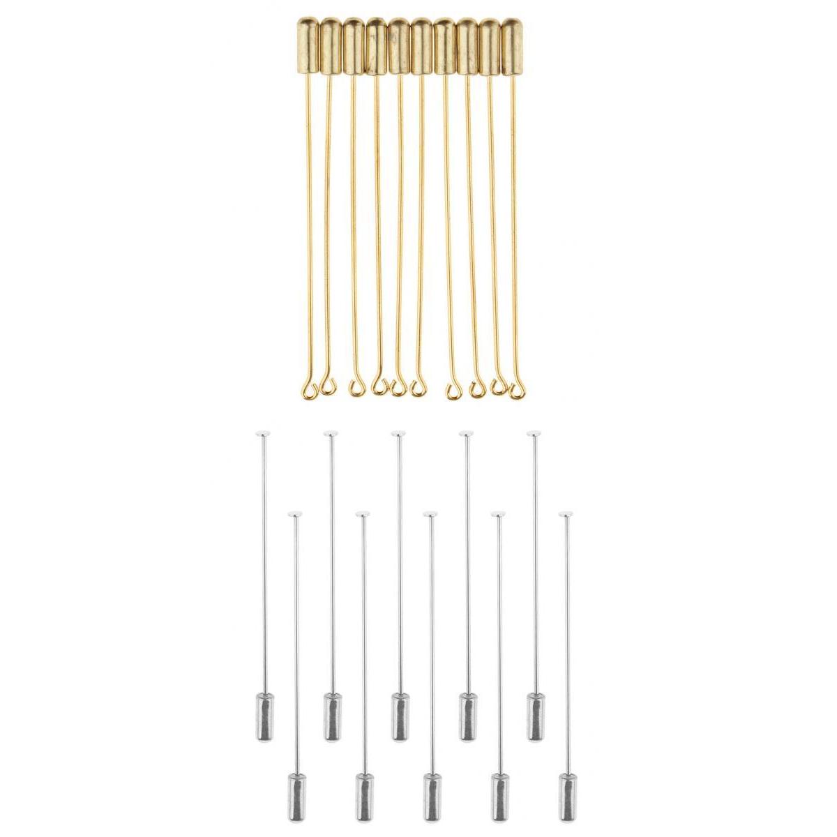 20 Piece Long Stick Needle Plug Lapel Hat Scarf Brooch Boutonniere Pins