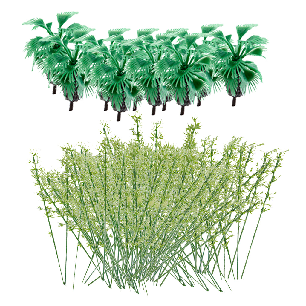 110Pcs Model Bottle Palm Trees Model Bamboo Trees Train Landscape Layout
