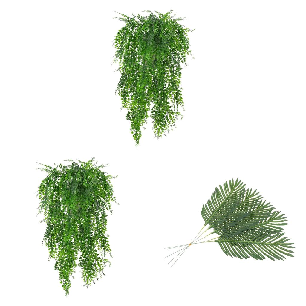 7Pcs Artificial Weeping Ivy Vines Palm Leaves Hanging Decor