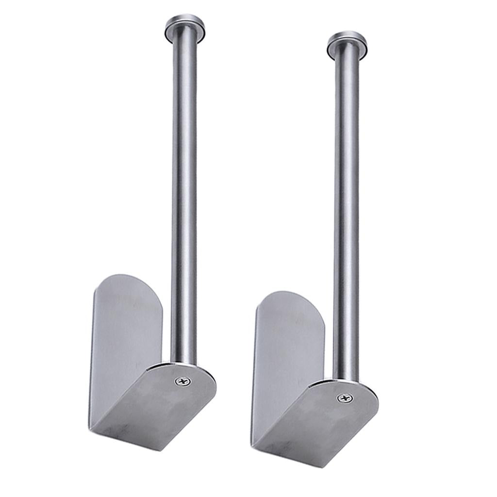 2pcs Stainless Steel Hanger Clip Organizer Paper Tissue Holder Stand