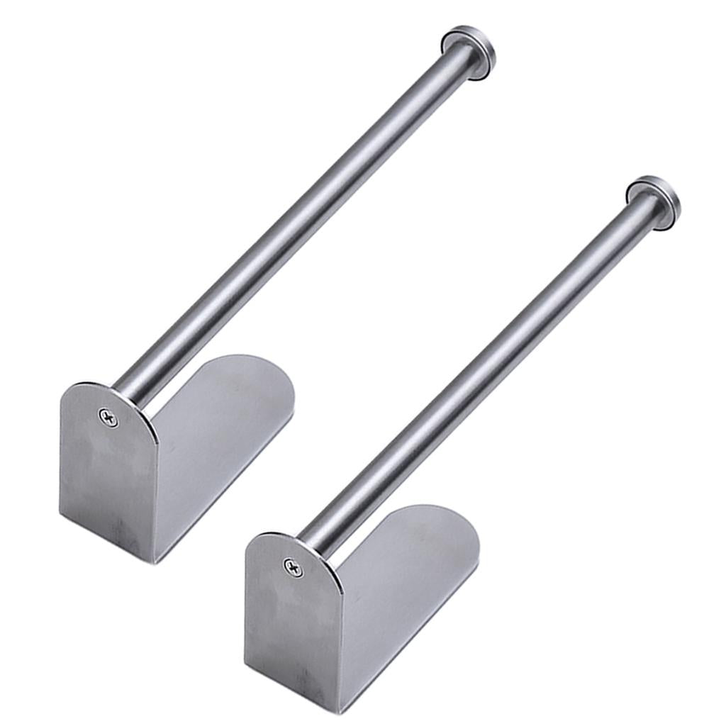 2pcs Stainless Steel Hanger Clip Organizer Paper Tissue Holder Stand