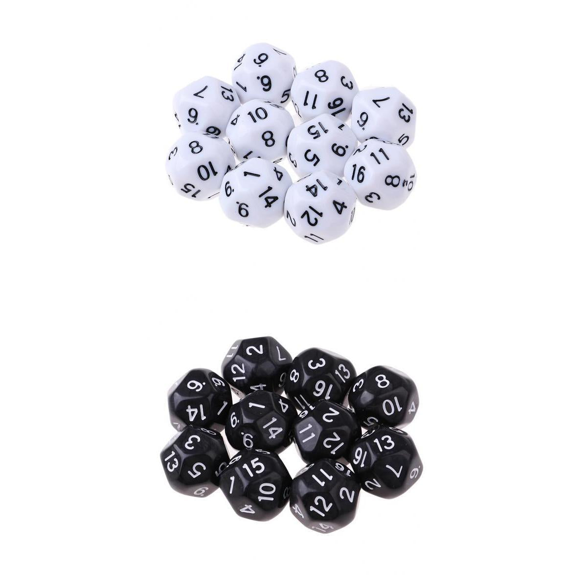 20pcs 16 Sided D16 14mm Acrylic Opaque Dices for Role Playing Game RPG Dice