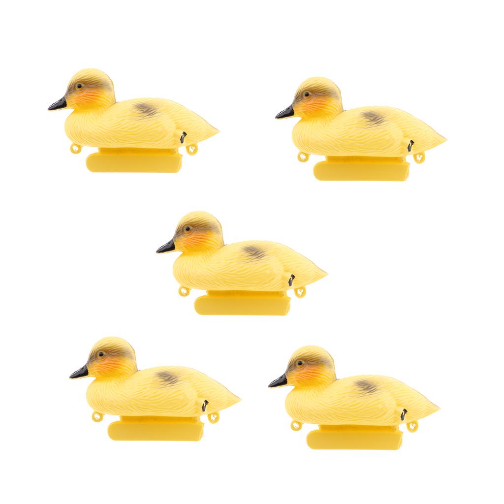 5Pcs Baby Duckings Floating Decoy Ducks Mallard Plastic Ornament Pond
