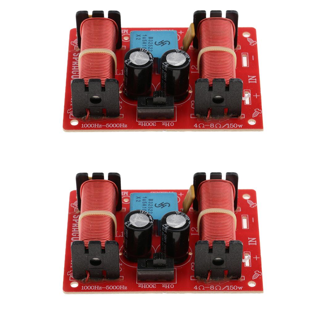 2 Pieces 3 Way Speaker Crossover Audio Filter Frequency Divider for Car Home