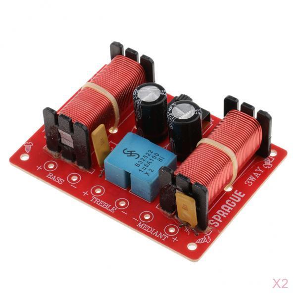 2 Pieces 3 Way Speaker Crossover Audio Filter Frequency Divider for Car Home