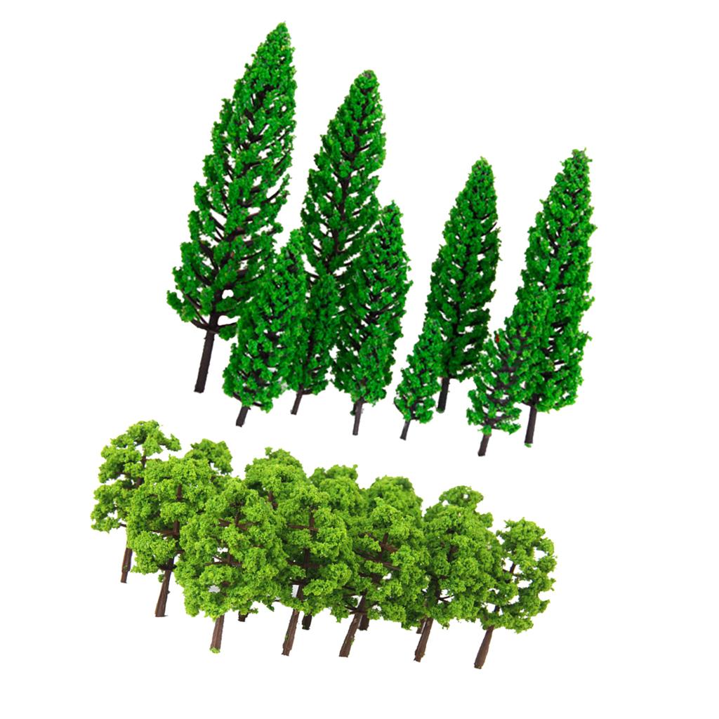 30Pieces Green Model Trees 1/150 HO N Layout Train Railway Scenery Building
