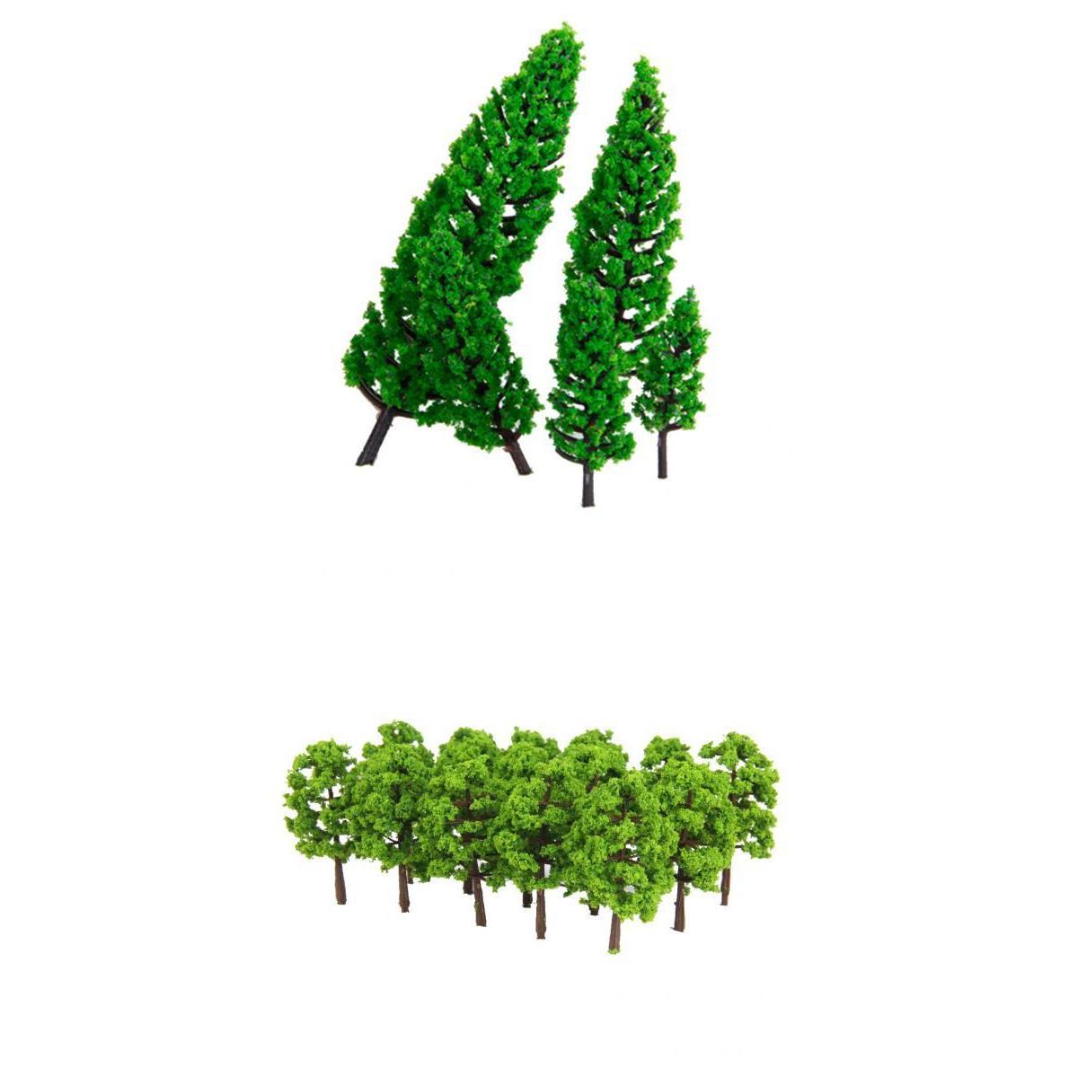 30Pieces Green Model Trees 1/150 HO N Layout Train Railway Scenery Building