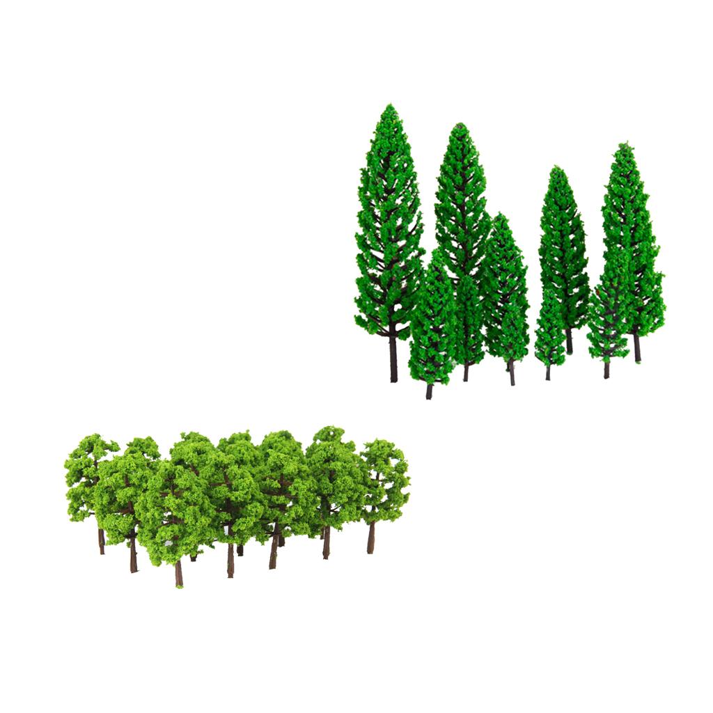 30Pieces Green Model Trees 1/150 HO N Layout Train Railway Scenery Building