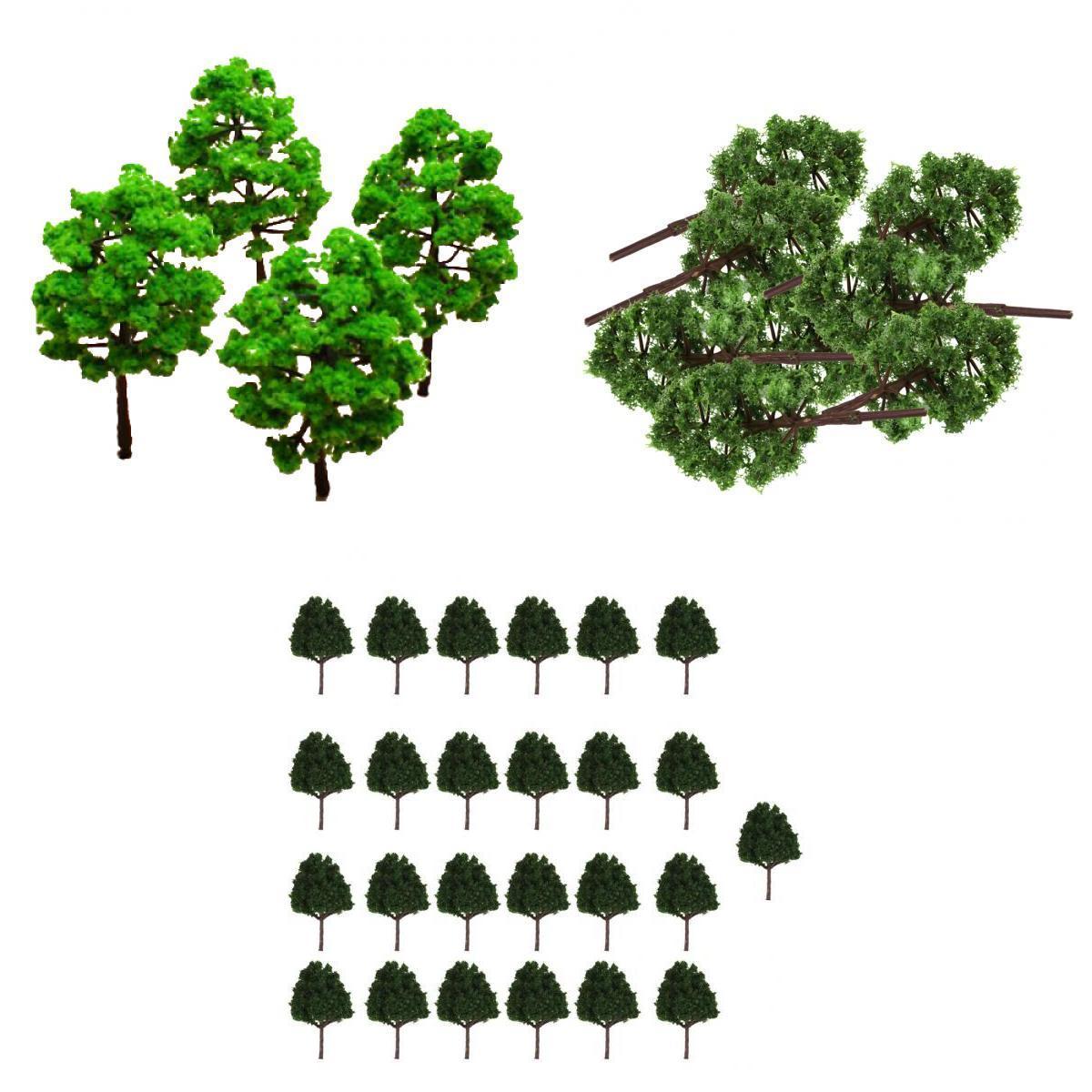 55Pieces Green Tree Model Train Railway Layout Scenery Diorama Architecture