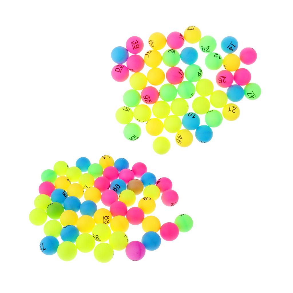 100 Pieces Assorted Color PP Material Table Tennis Balls 40mm Number 1 - 100