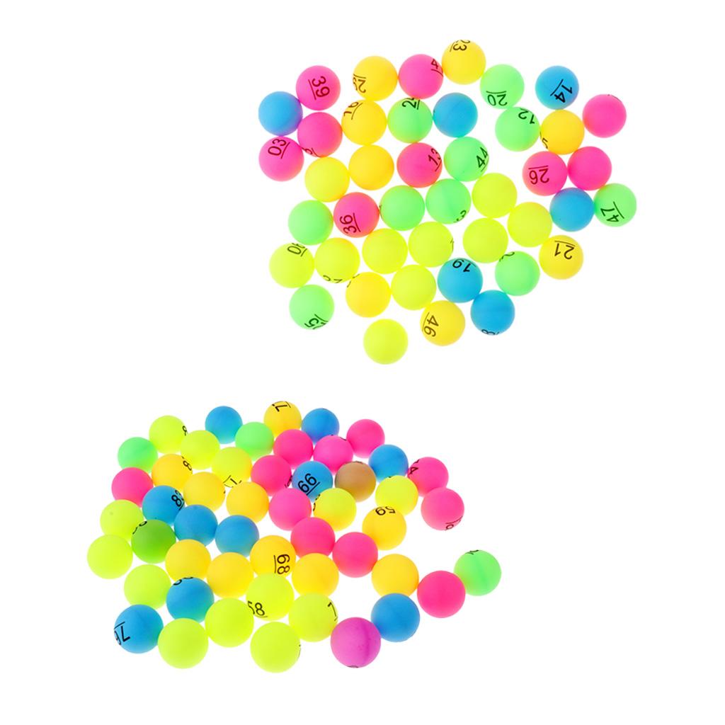 100 Pieces Assorted Color PP Material Table Tennis Balls 40mm Number 1 - 100