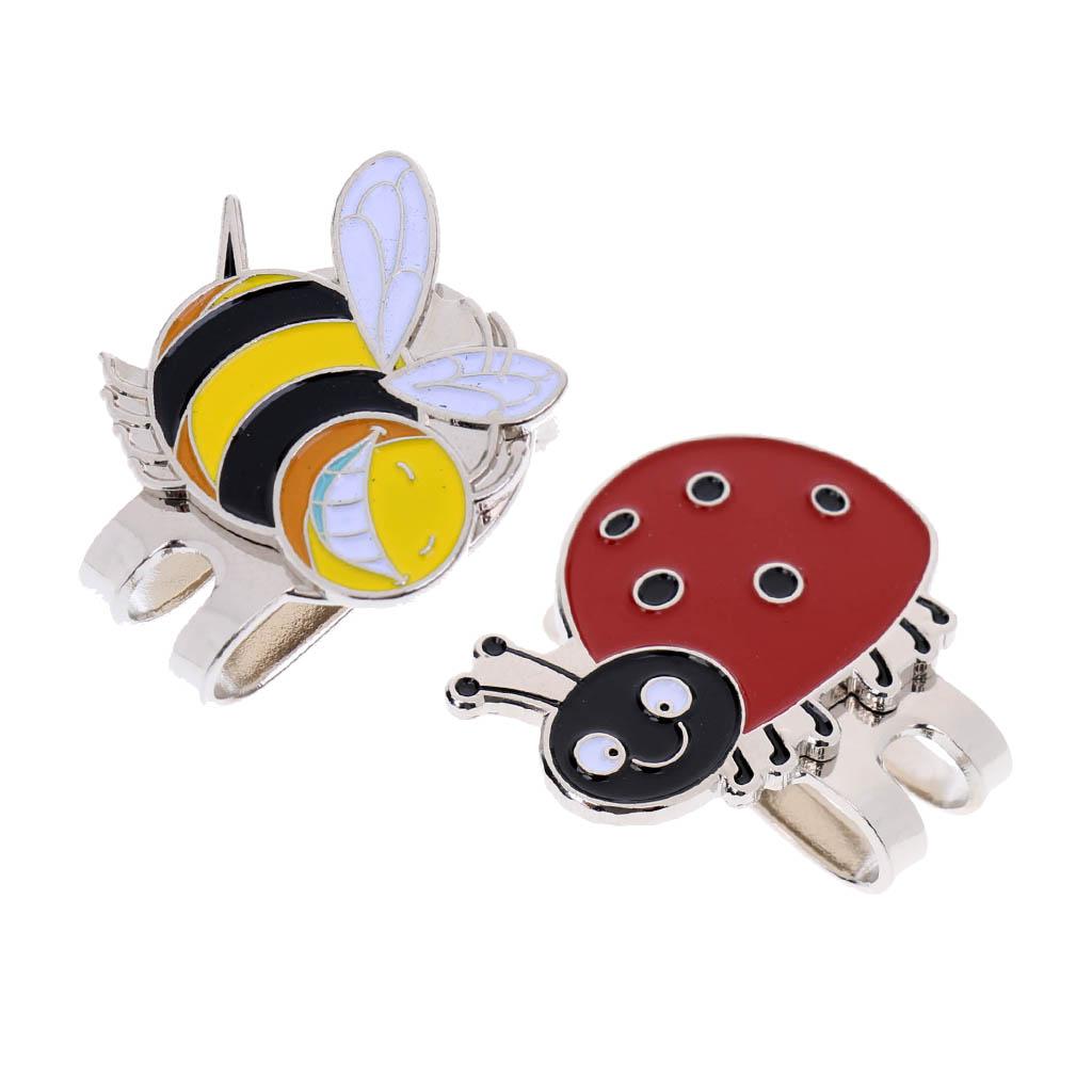 2Pcs Portable Mini Alloy Golf Ball Marker with Magnetic Golf Hat Clip