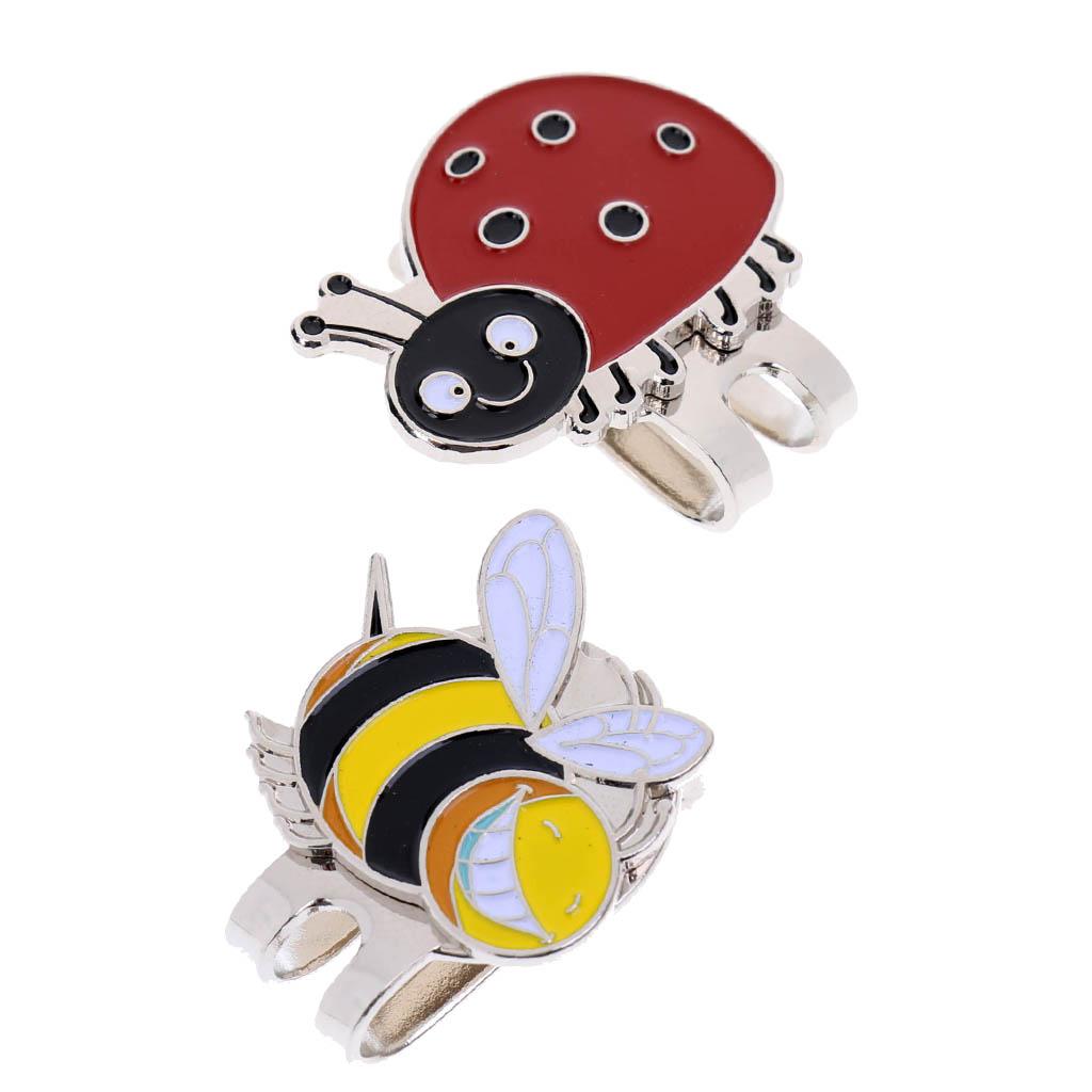 2Pcs Portable Mini Alloy Golf Ball Marker with Magnetic Golf Hat Clip