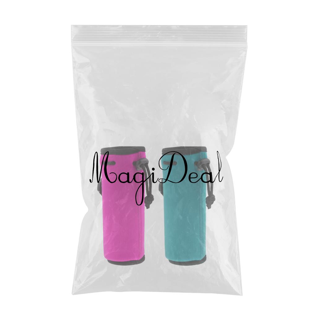 2Pcs Neoprene Insulated Water Drink Bottle Cooler Carrier Cover Sleeve