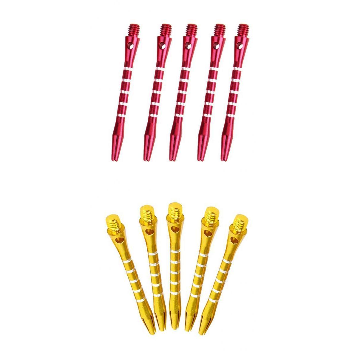 10Pcs Aluminium Dart Stems Re-Grooved Striped 2BA Thread Dart Accessory
