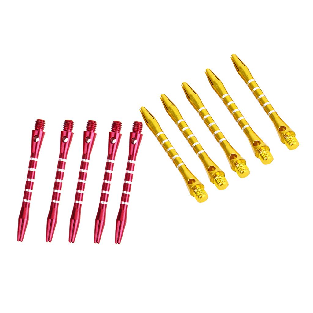 10Pcs Aluminium Dart Stems Re-Grooved Striped 2BA Thread Dart Accessory