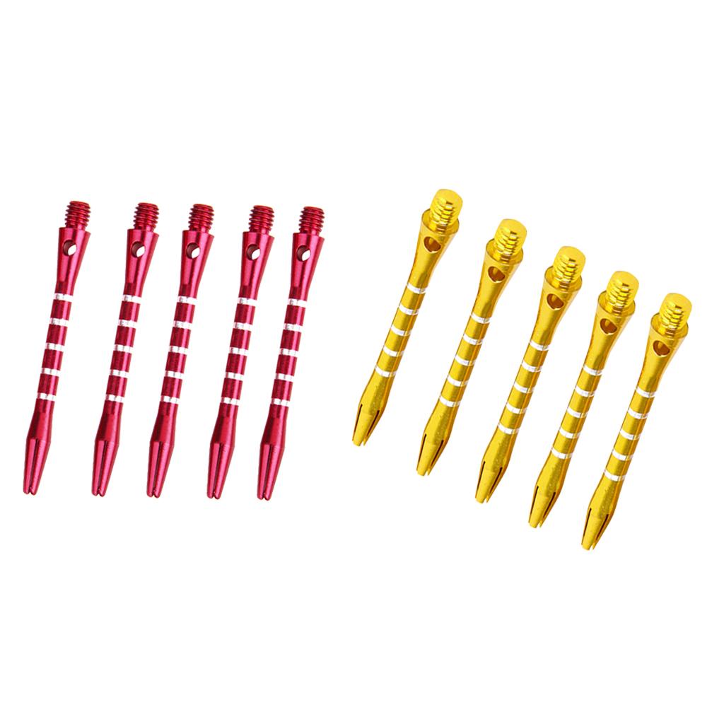 10Pcs Aluminium Dart Stems Re-Grooved Striped 2BA Thread Dart Accessory