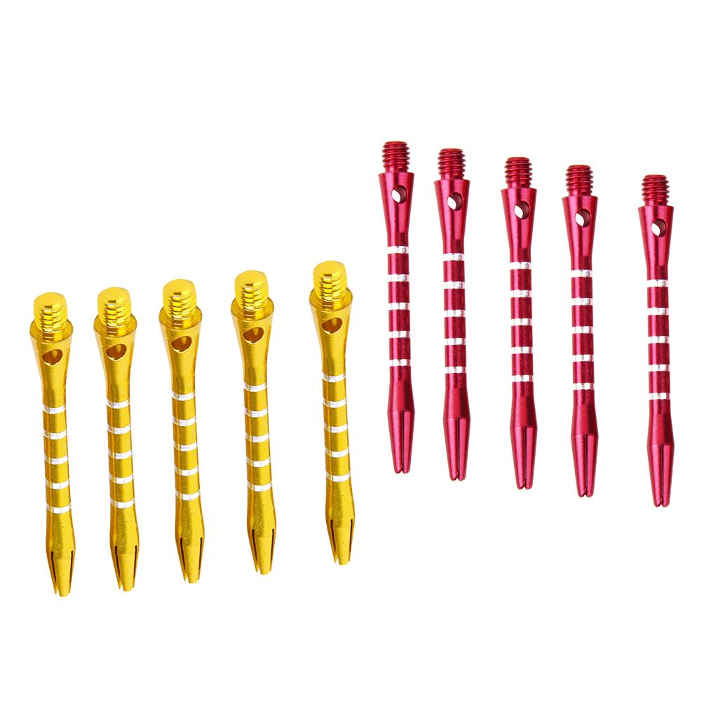 10Pcs Aluminium Dart Stems Re-Grooved Striped 2BA Thread Dart Accessory