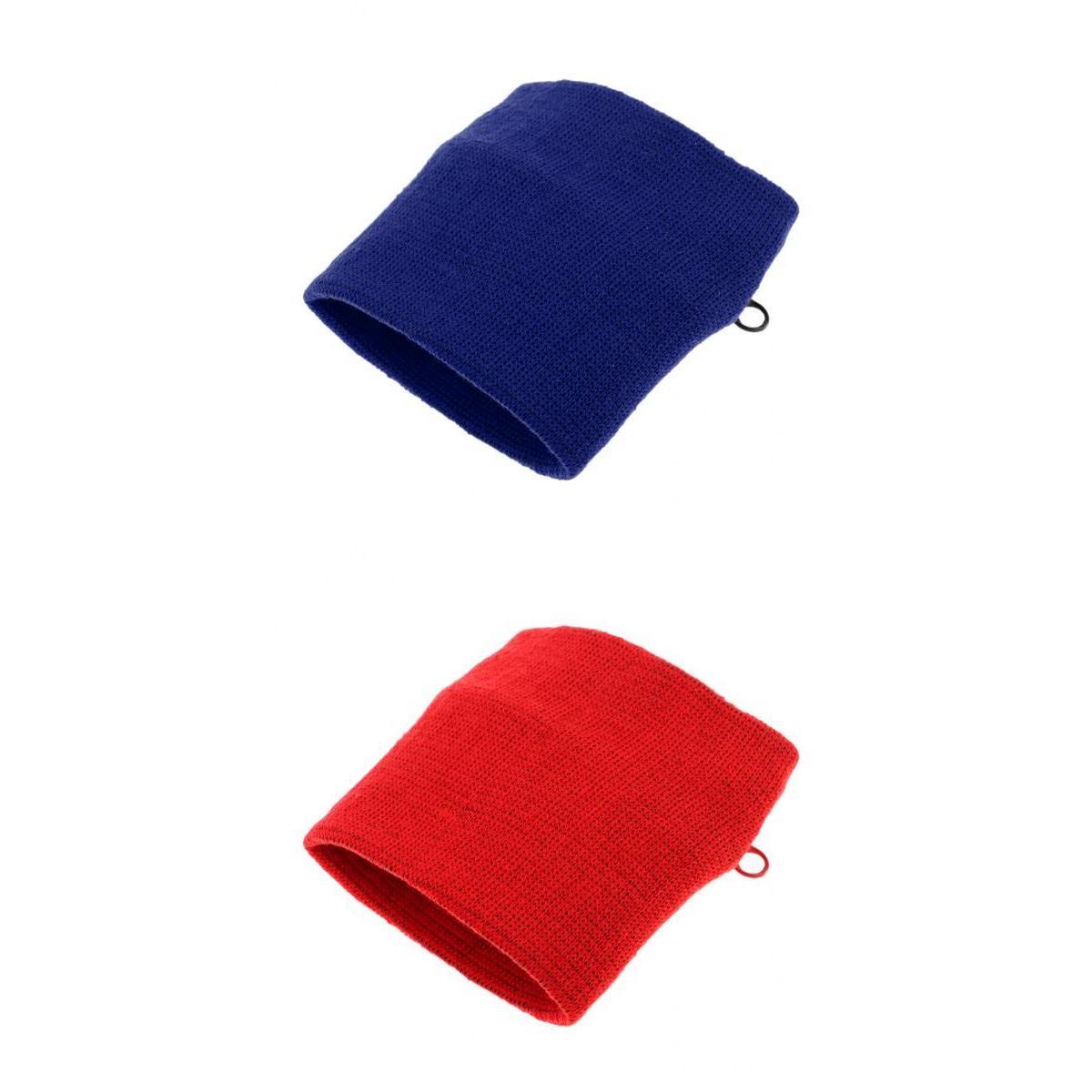 2Pieces Outdoor Sports Fitness Soft Wristband Sweatband Wallet Zipper Pocket