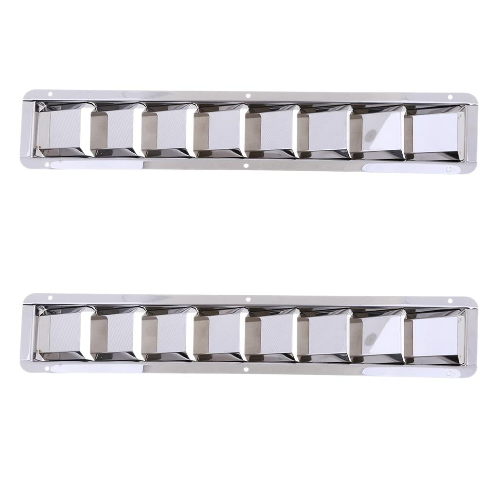 2Pcs Stainless Steel Marine Boat Louver Air Vent 8 Slots Ventilation 427mm