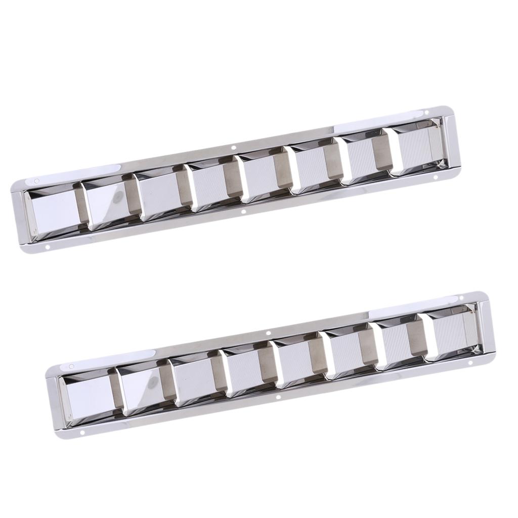 2Pcs Stainless Steel Marine Boat Louver Air Vent 8 Slots Ventilation 427mm