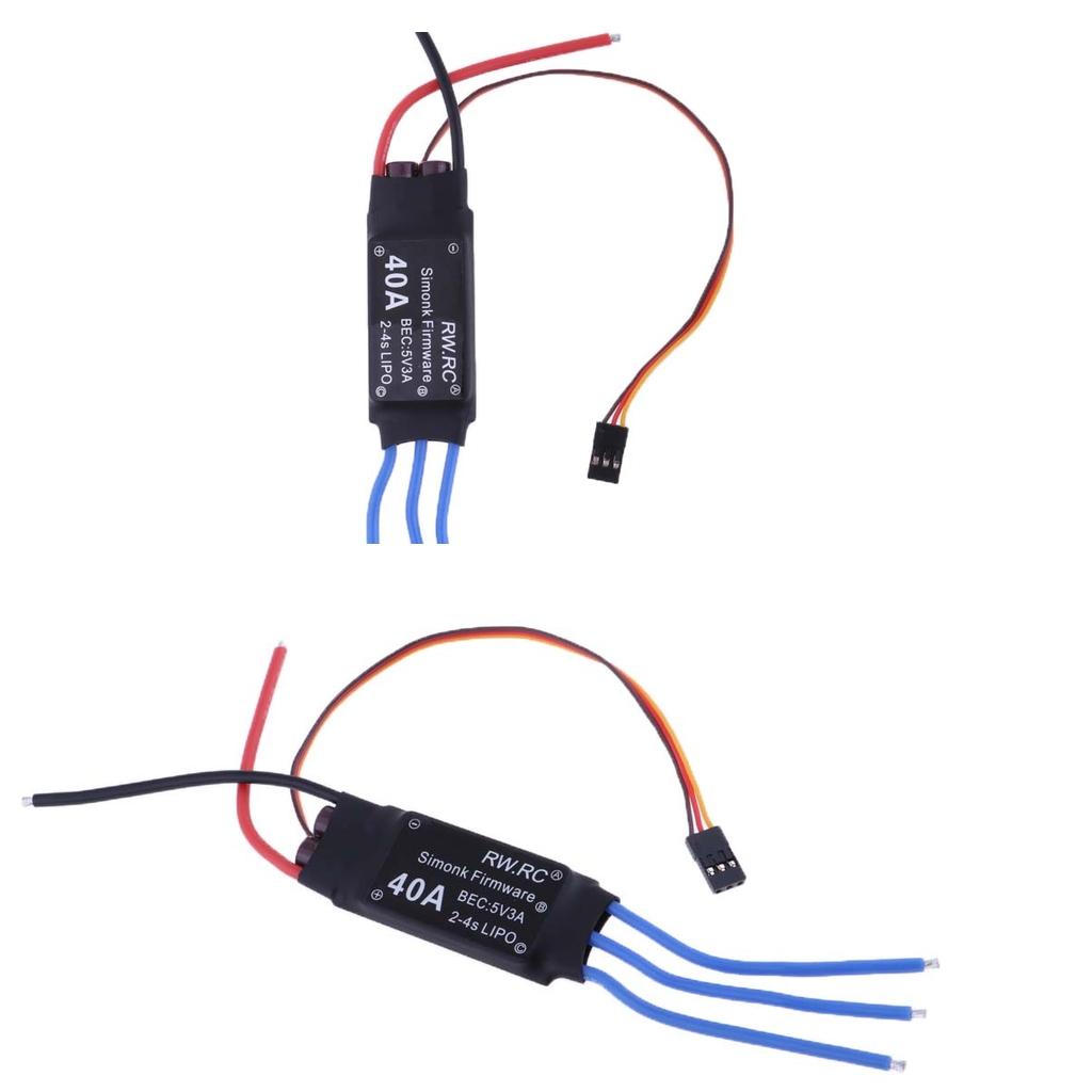 2 Pieces 40A 2-4S RC Brushless ESC Speed Controller for RC FPV Racing Drone
