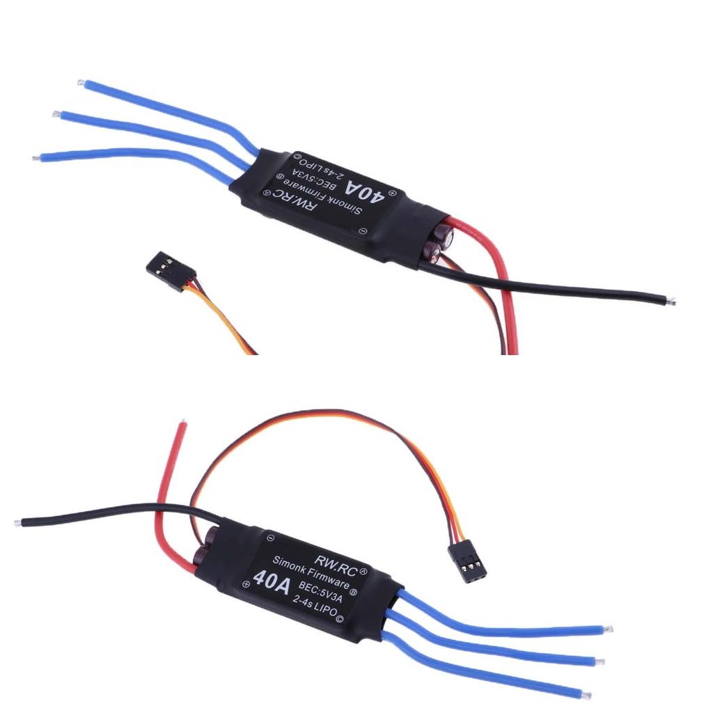2 Pieces 40A 2-4S RC Brushless ESC Speed Controller for RC FPV Racing Drone