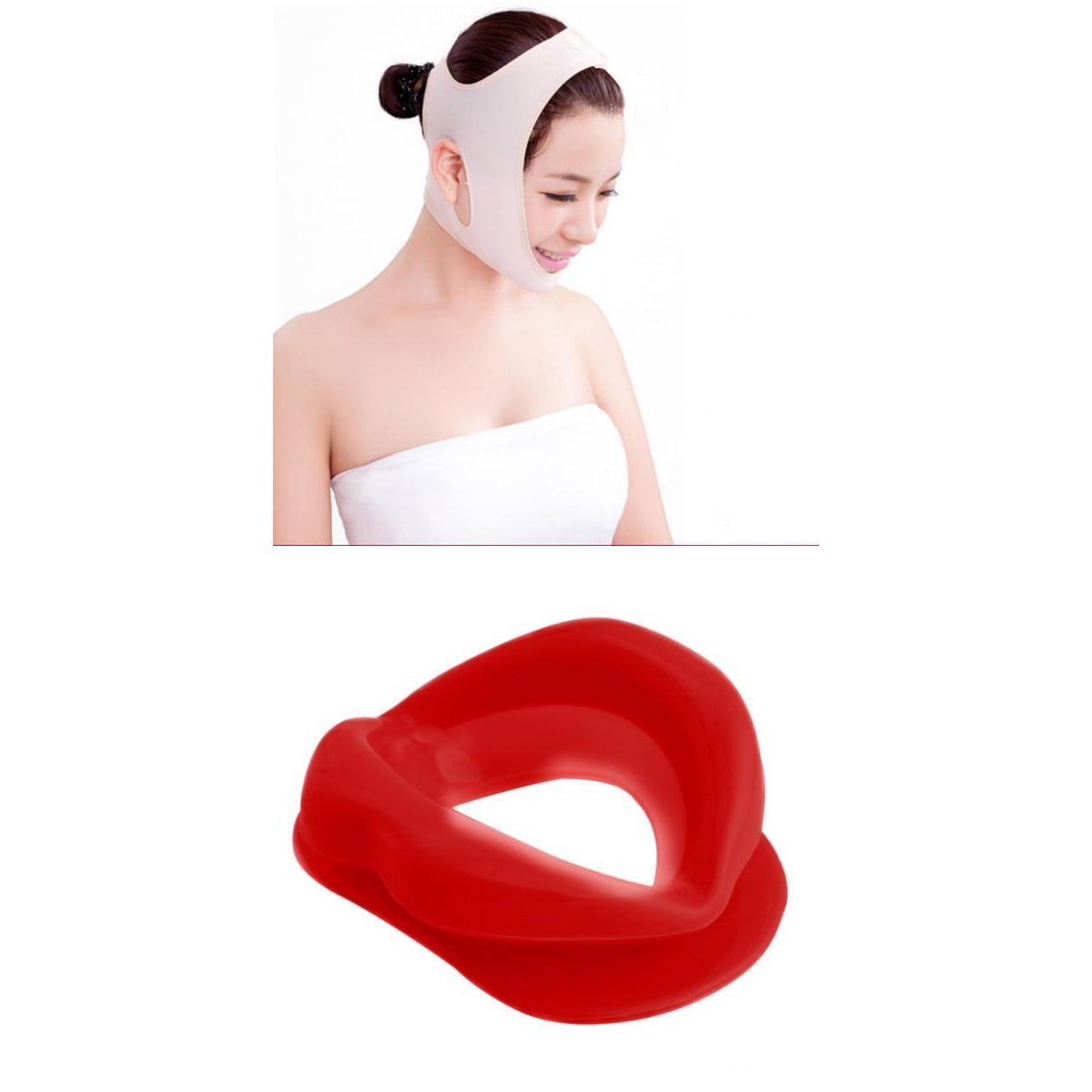 Chin Slim Strap Mask+Lip Trainer Slimmer Tightener Muscle Oral Exerciser