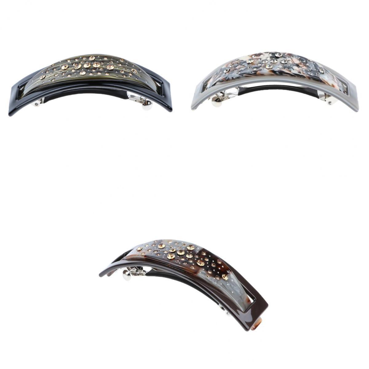 3Pcs French Acetate Hair Clip Automatic Barrette Women Thick Hair Hairpin